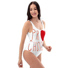 Load image into Gallery viewer, Pro Choice One-Piece Swimsuit LARGE LOGO - ProChoice With Heart