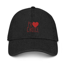 Load image into Gallery viewer, Classic Pro Choice Denim Hat - ProChoice With Heart