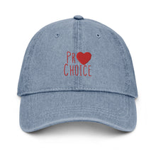 Load image into Gallery viewer, Classic Pro Choice Denim Hat - ProChoice With Heart