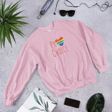 Load image into Gallery viewer, Rainbow Pro Choice Crew Neck Sweatshirt - ProChoice With Heart