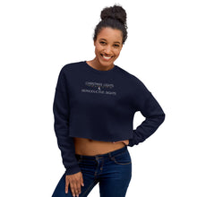 Load image into Gallery viewer, Crop Christmas Lights and Reproductive Rights Sweatshirt
