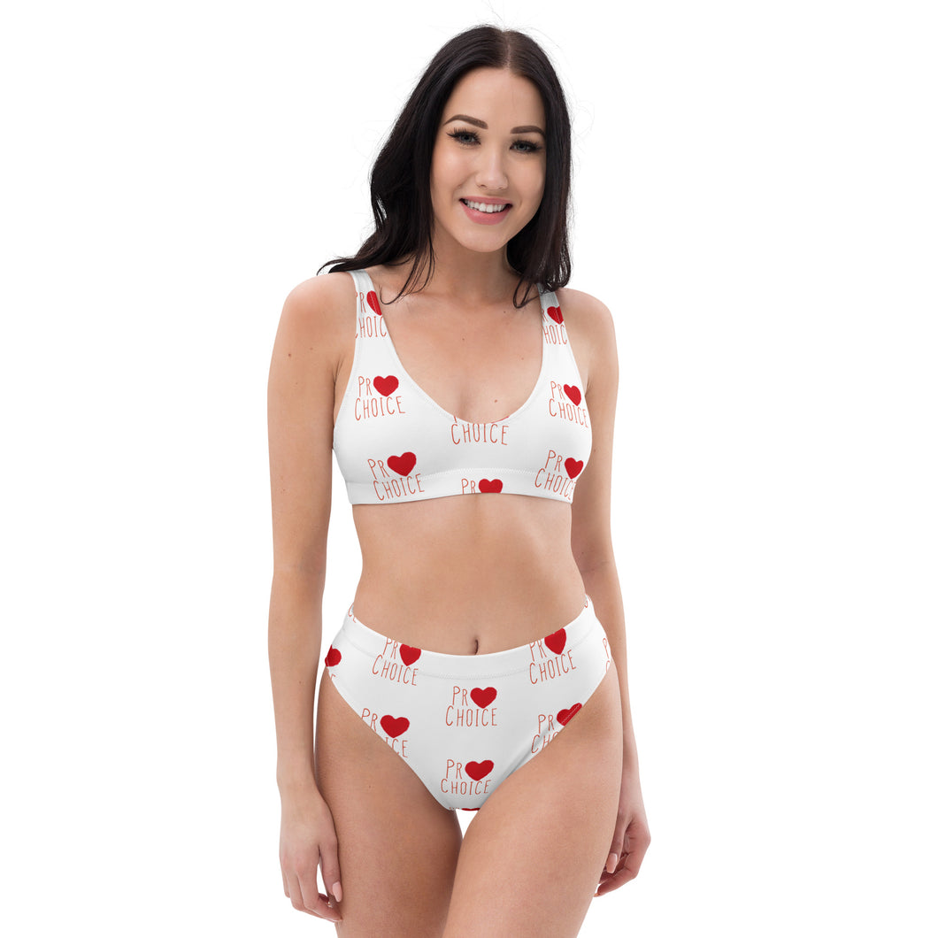 Pro Choice mini logo Recycled high-waisted bikini