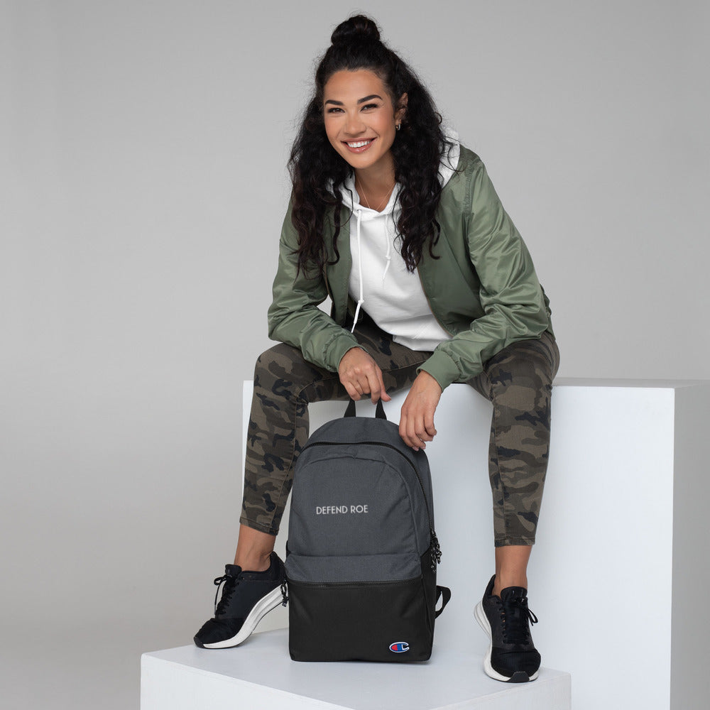DEFEND ROE Embroidered Champion Backpack - ProChoice With Heart