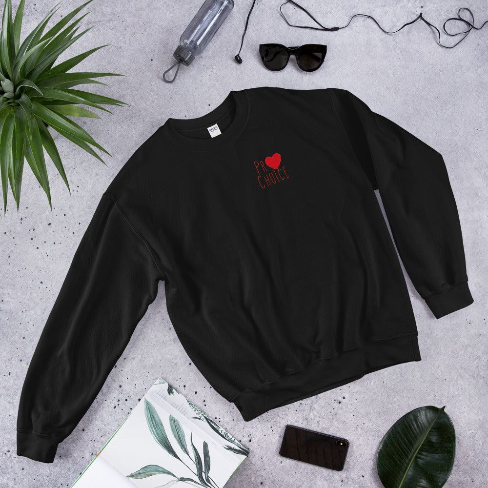 NEW! Pro Choice Heart Crew Neck Sweatshirt - ProChoice With Heart