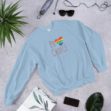 Load image into Gallery viewer, Rainbow Pro Choice Crew Neck  Sweatshirt - ProChoice With Heart
