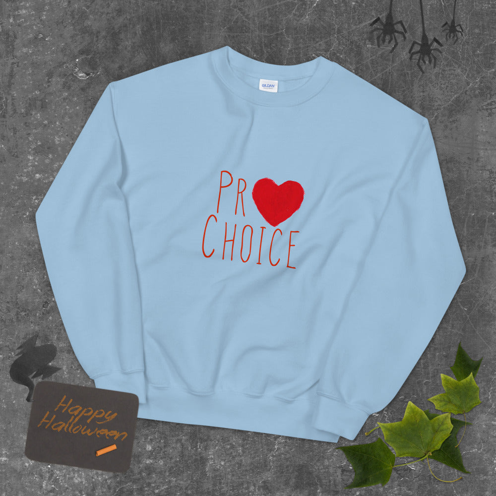 New Pro Choice Crew Neck Sweatshirt - ProChoice With Heart