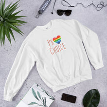 Load image into Gallery viewer, Rainbow Pro Choice Crew Neck  Sweatshirt - ProChoice With Heart
